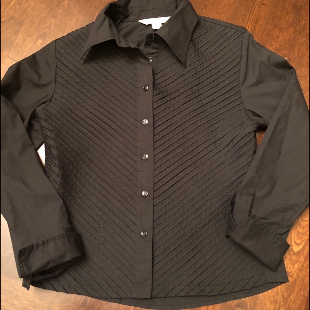 CONRAD C Black Button Down Blouse